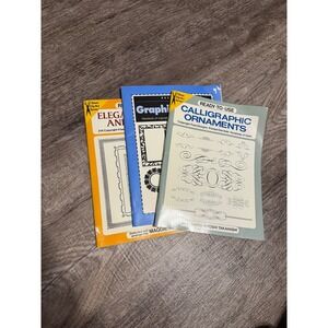 Calligraphic Ornaments Clip Art Book Vintage Graphic Borders Frames 3 pack